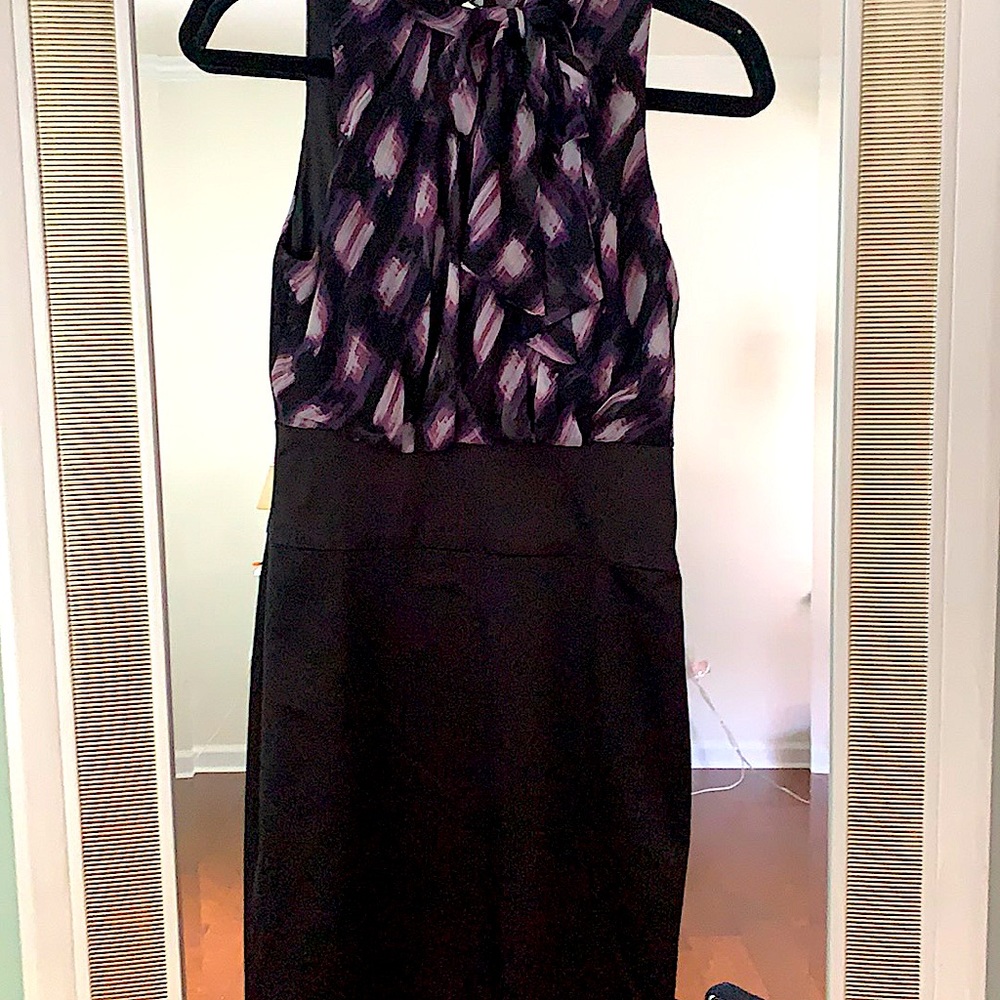 BCBG MaxAzria dress w/purple/black print bodice